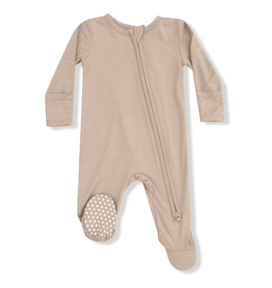 2 Way Zipper Footie - Smoke Gray