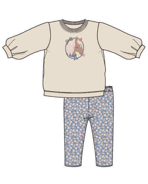 Oversized Puff Sleeve French Terry Set - Country Calico