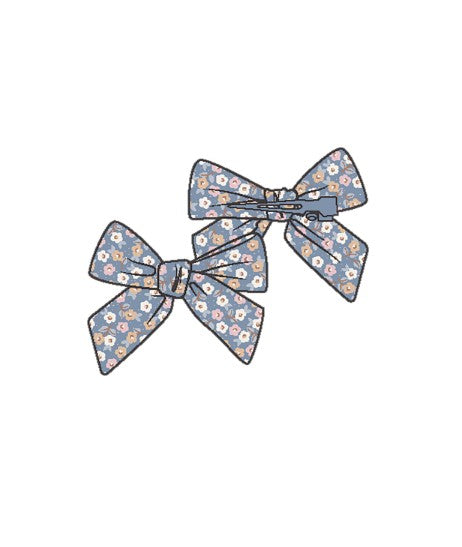 2 Pack Hairbow with Clip - Country Calico