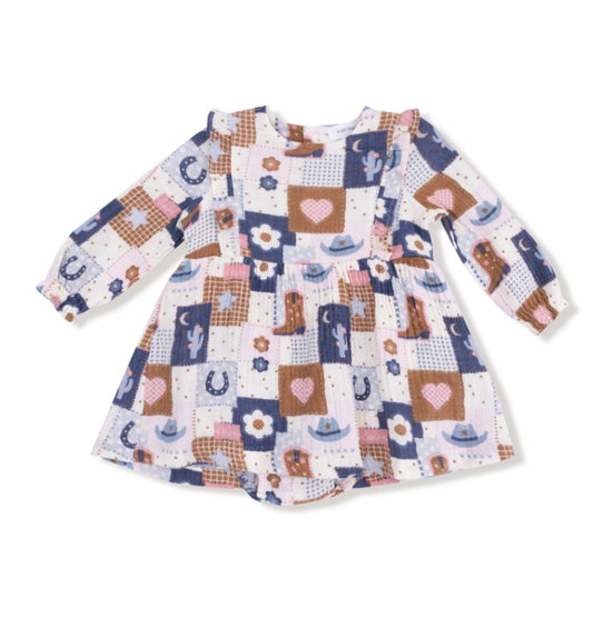 Ruffle Long Sleeve Bubble with Skirt - Patchwork Cowgirl