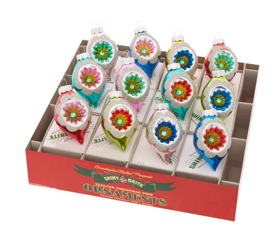 Shiny Brite - Confetti Reflector Tulip Ornaments - Set of 12