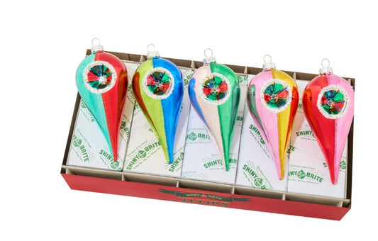Shiny Brite - Confetti Reflector Tulip Ornaments - Set of 5