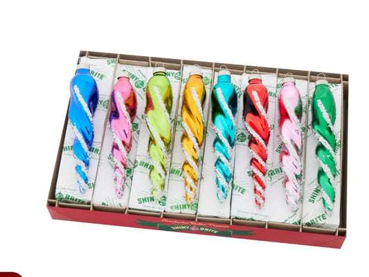Shiny Brite - Glass Icicle Ornaments - Set of 8