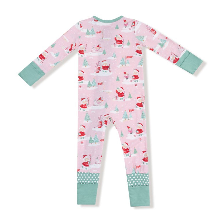 2 Way Zipper Romper - Golfing Mrs. Claus & Elves