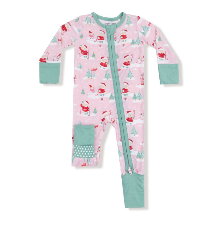 2 Way Zipper Romper - Golfing Mrs. Claus & Elves