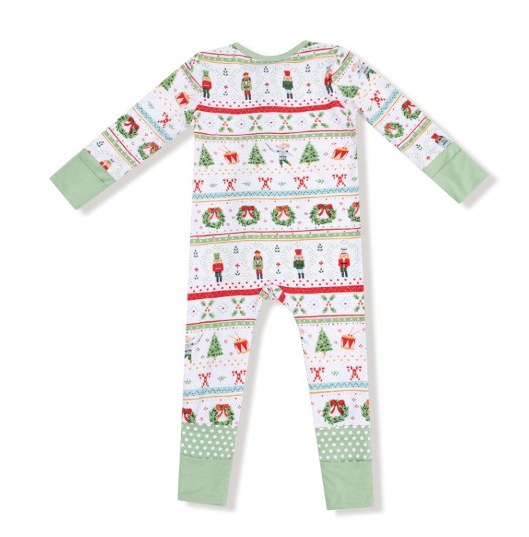 2 Way Zipper Romper - Nutcracker Fair Isle