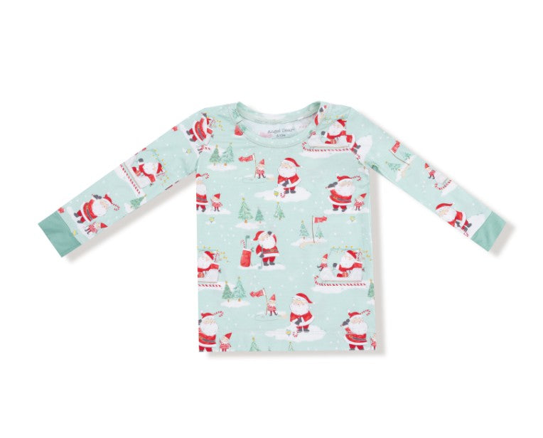 Long Sleeve Loungewear Set - Golfing Santa