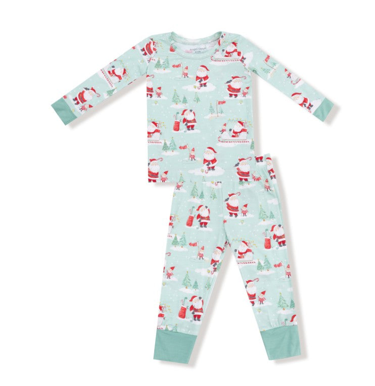 Long Sleeve Loungewear Set - Golfing Santa