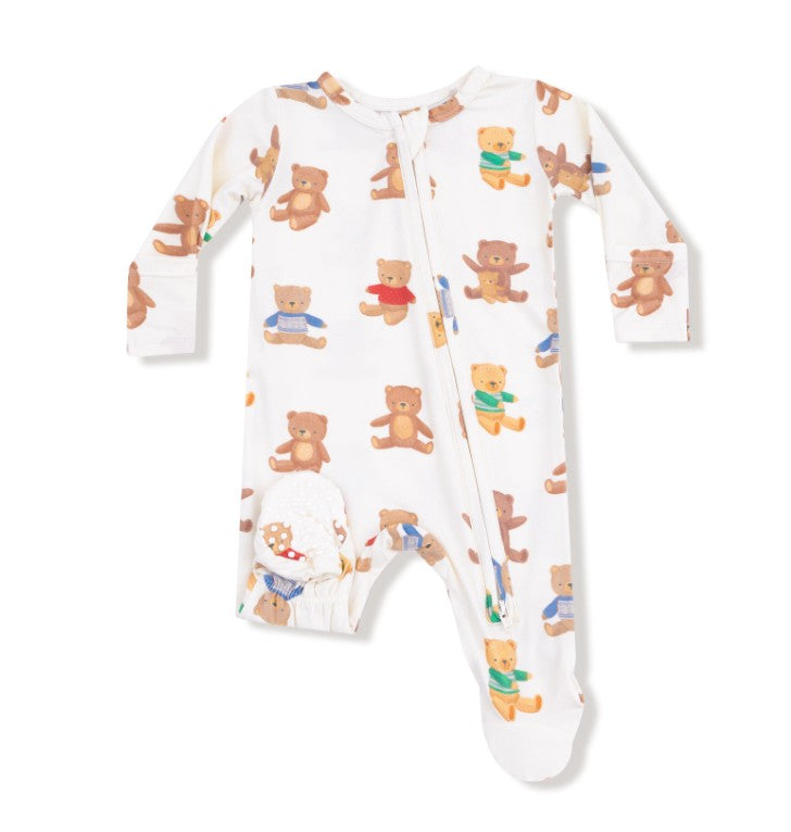 2 Way Zipper Footie - Teddy Bears