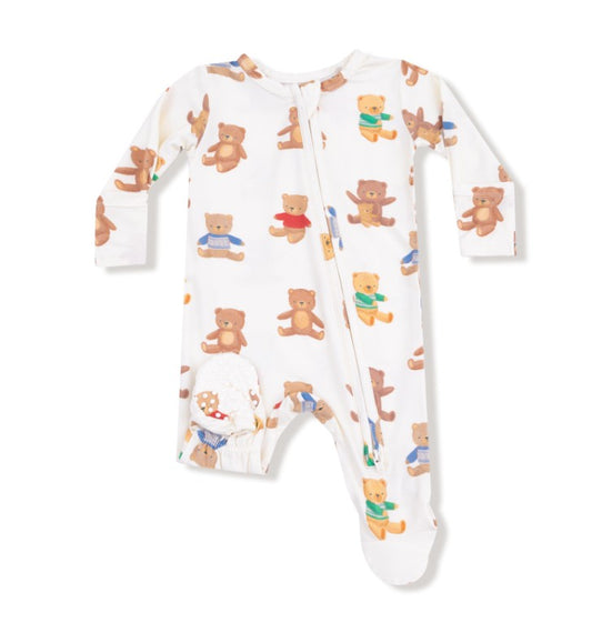 2 Way Zipper Footie - Teddy Bears