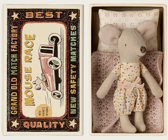 Maileg - Little Sister Mouse In Matchbox