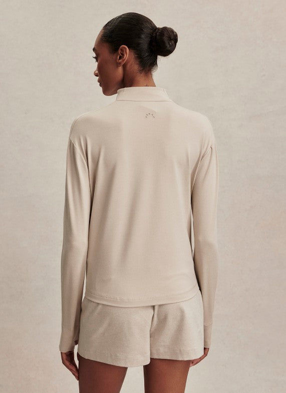 Varley - Lamia Half Zip Sweat - Pebble Marl