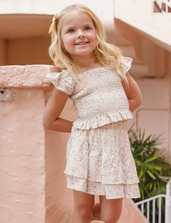 Rylee + Cru - Tiered Mini Skirt - Summer Garden
