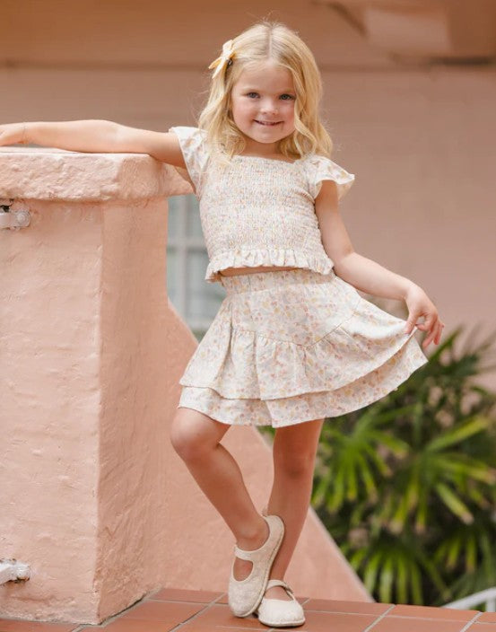 Rylee + Cru - Tiered Mini Skirt - Summer Garden