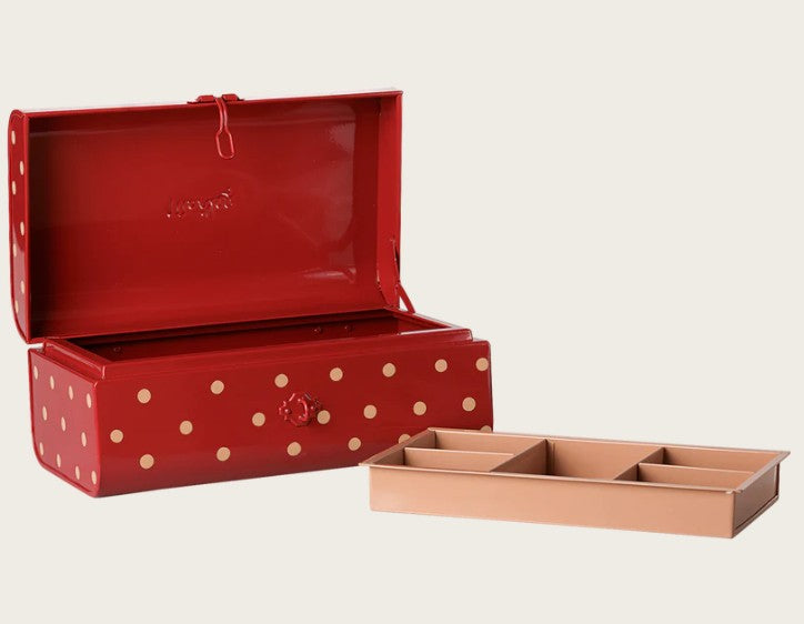 Maileg - Storage Suitcase, Small - Red w. Tray -  PREORDER FW26