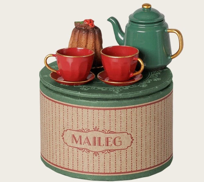 Maileg - Christmas Tea Party, Mouse Red/Green -  PREORDER FW26