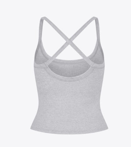 Vuori - Halo Cross Back Tank - Pale Heather Grey