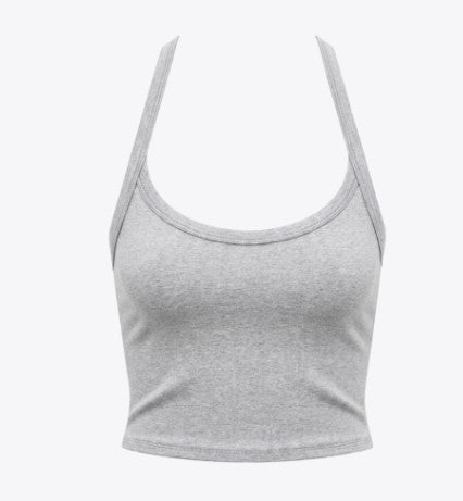 Vuori - Halo Cross Back Tank - Pale Heather Grey