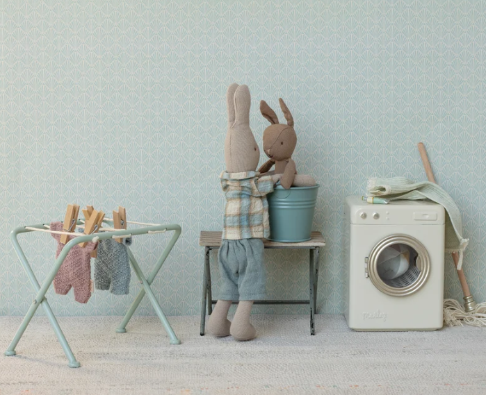 Maileg - Bucket & Mop, Miniature - Light Blue