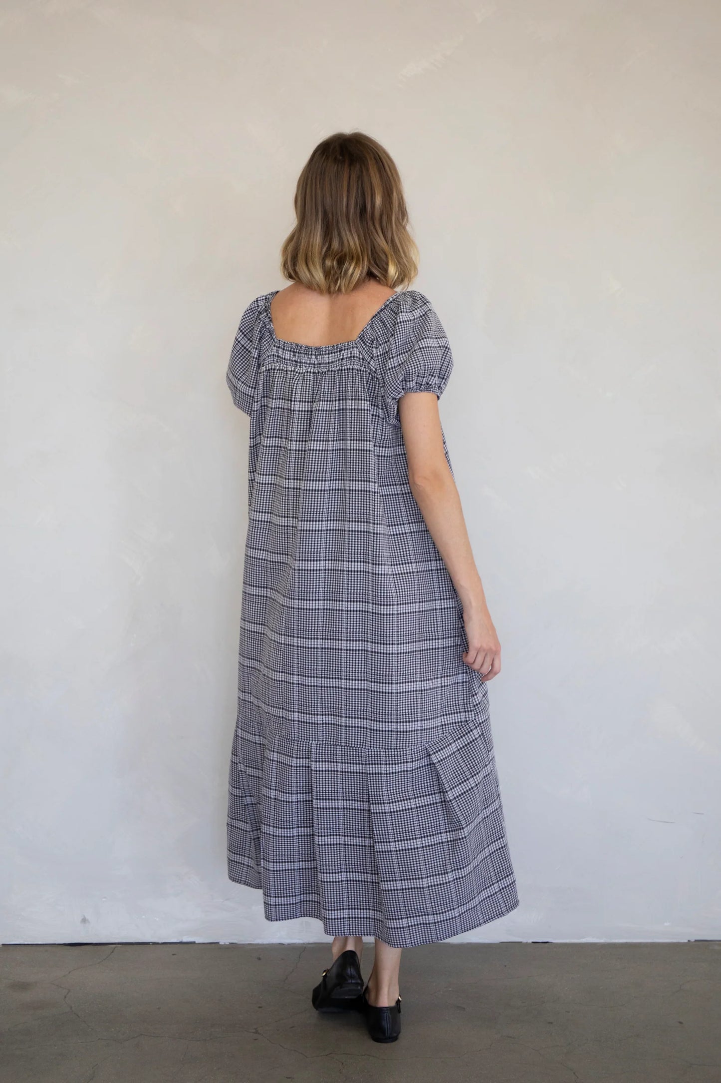 The Riley Dress - Black Plaid