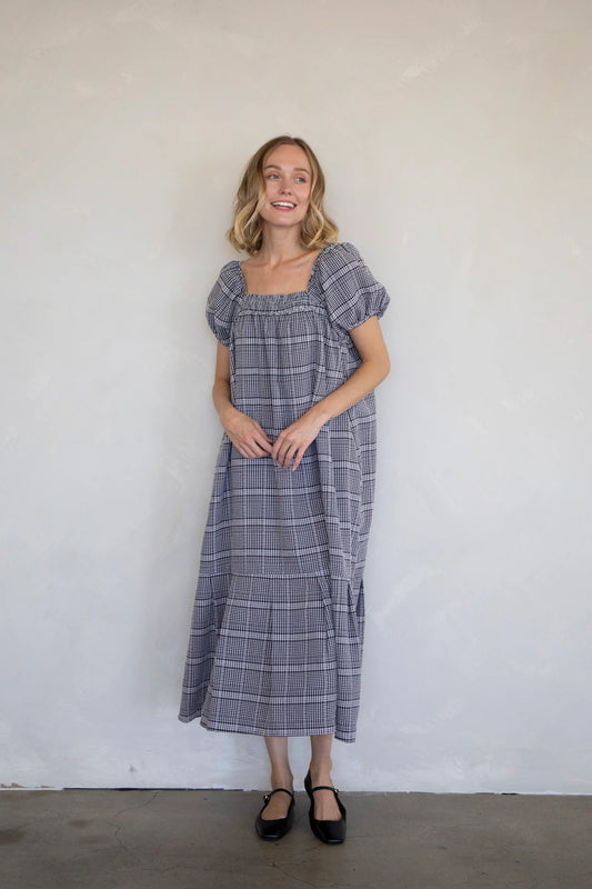 The Riley Dress - Black Plaid