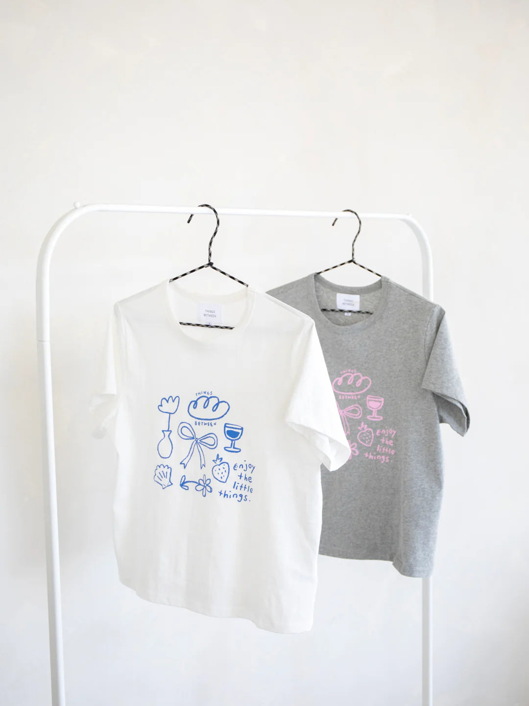 Enjoy the Little Things Tee - Ivory + Blue