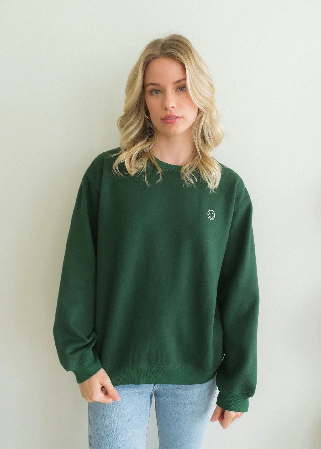 Happy Crewneck - Forest Green