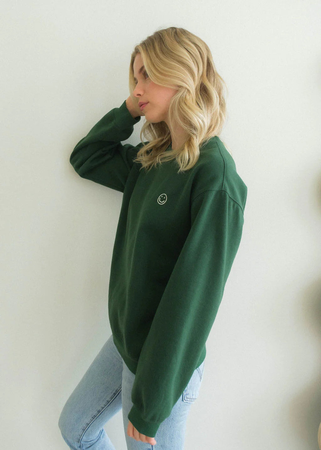 Happy Crewneck - Forest Green