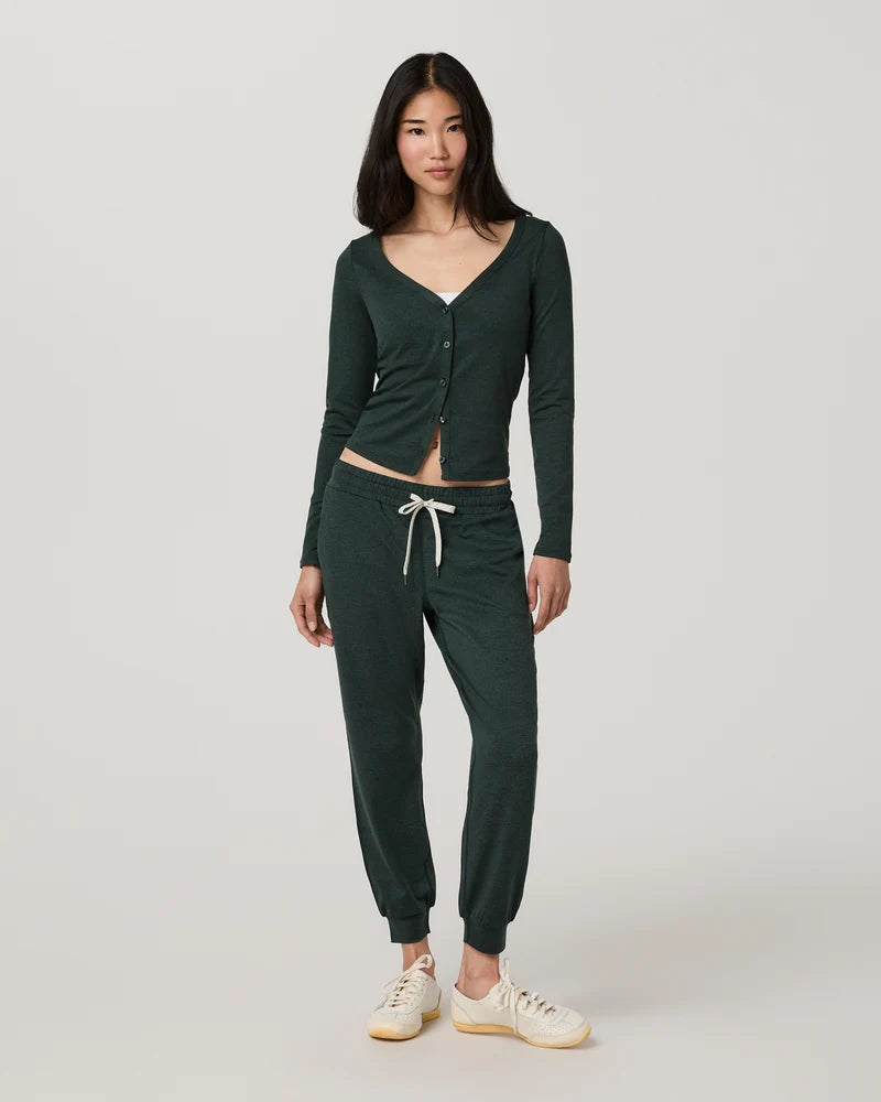 Vuori - Longsleeve Halo V-Neck Cardigan - Hemlock Heather