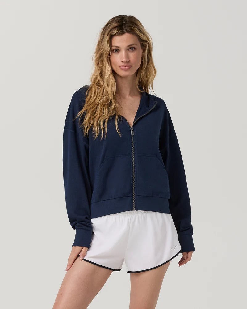 Vuori - Halo Modern Full Zip Hoodie - Blue Coast Heather