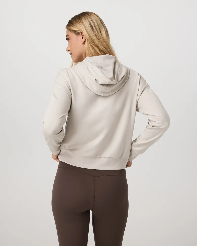 Vuori - Halo Modern Full Zip Hoodie - Ecru Heather