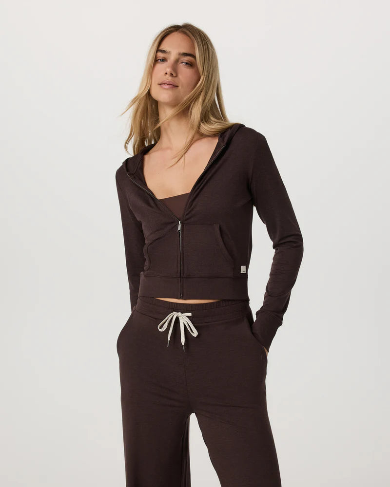 Vuori - Halo Mini Full Zip Hoodie - Java Heather