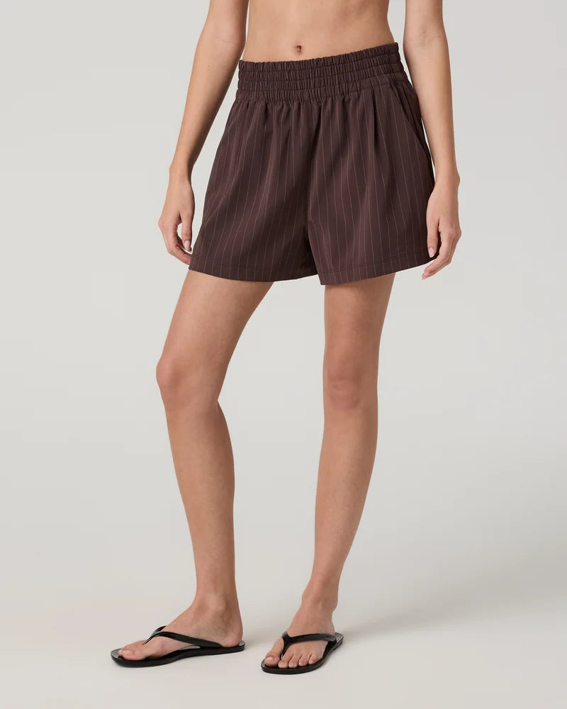 Vuori - Villa Short - French Roast Pinstripe