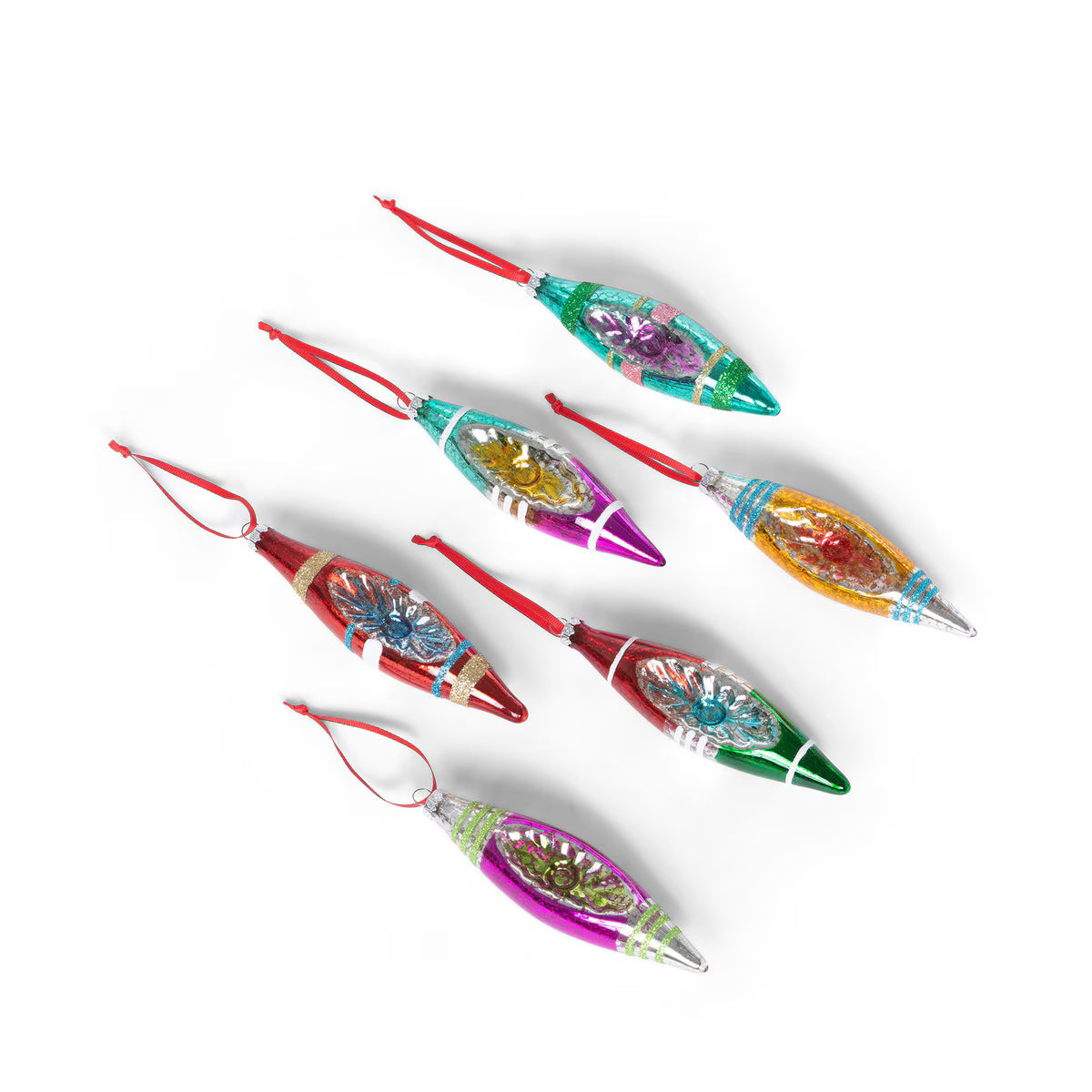 Reflector Glass Finial Ornaments