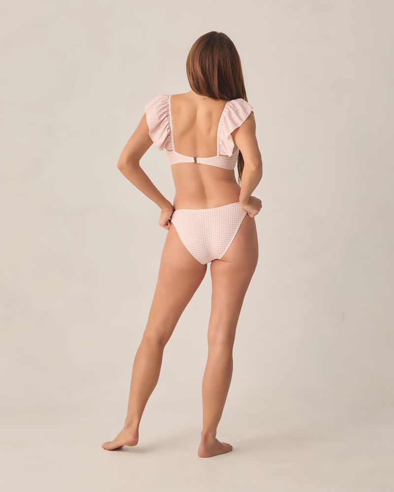 Rylee + Cru - Women's Ruffle Bandeau Bikini Top - Petal Gingham