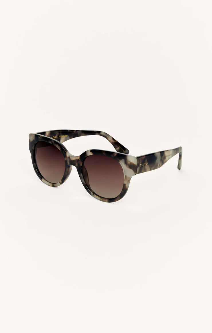 Lunch Date Polarized Sunglasses - Marble Tort - Bronze