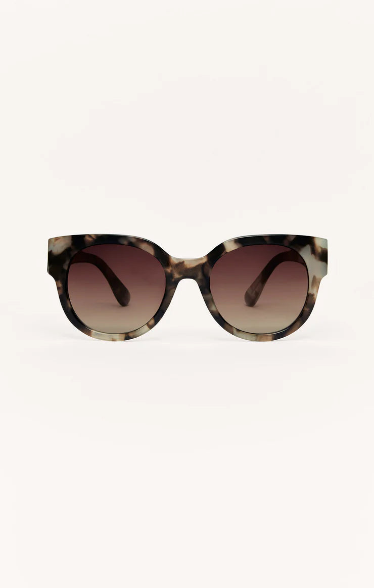 Lunch Date Polarized Sunglasses - Marble Tort - Bronze