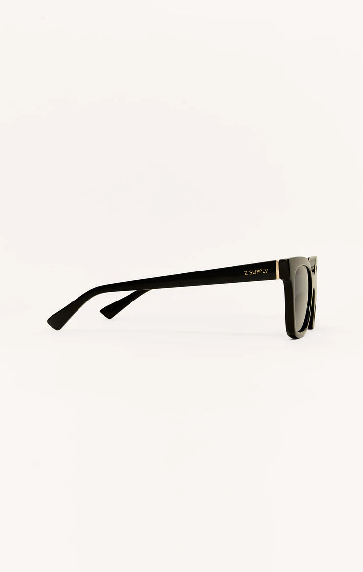 High Tide Polarized Sunglasses - Polished Black - Grey