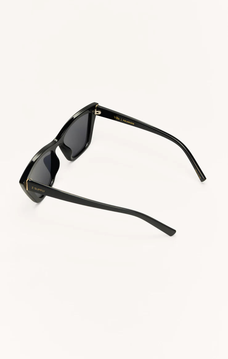 Villa Polarized Sunglasses - Polished Black - Grey