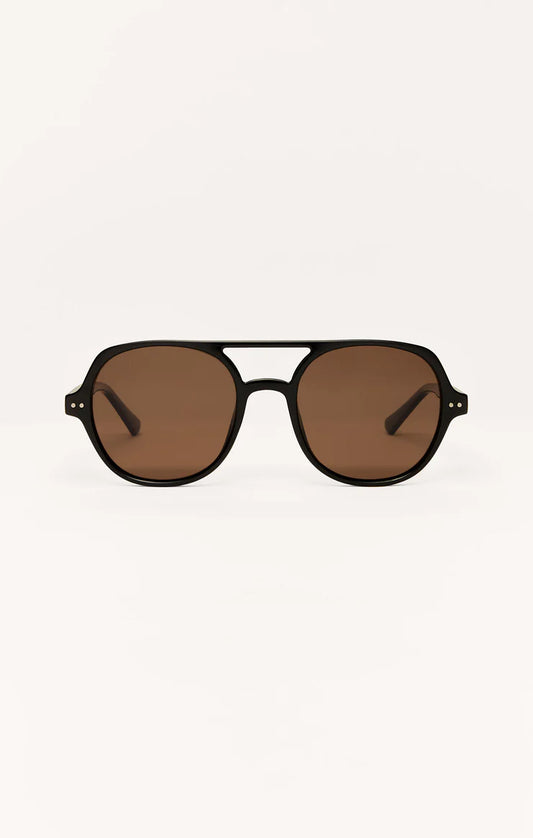 Summerland Polarized Sunglasses - Polished Black - Brown