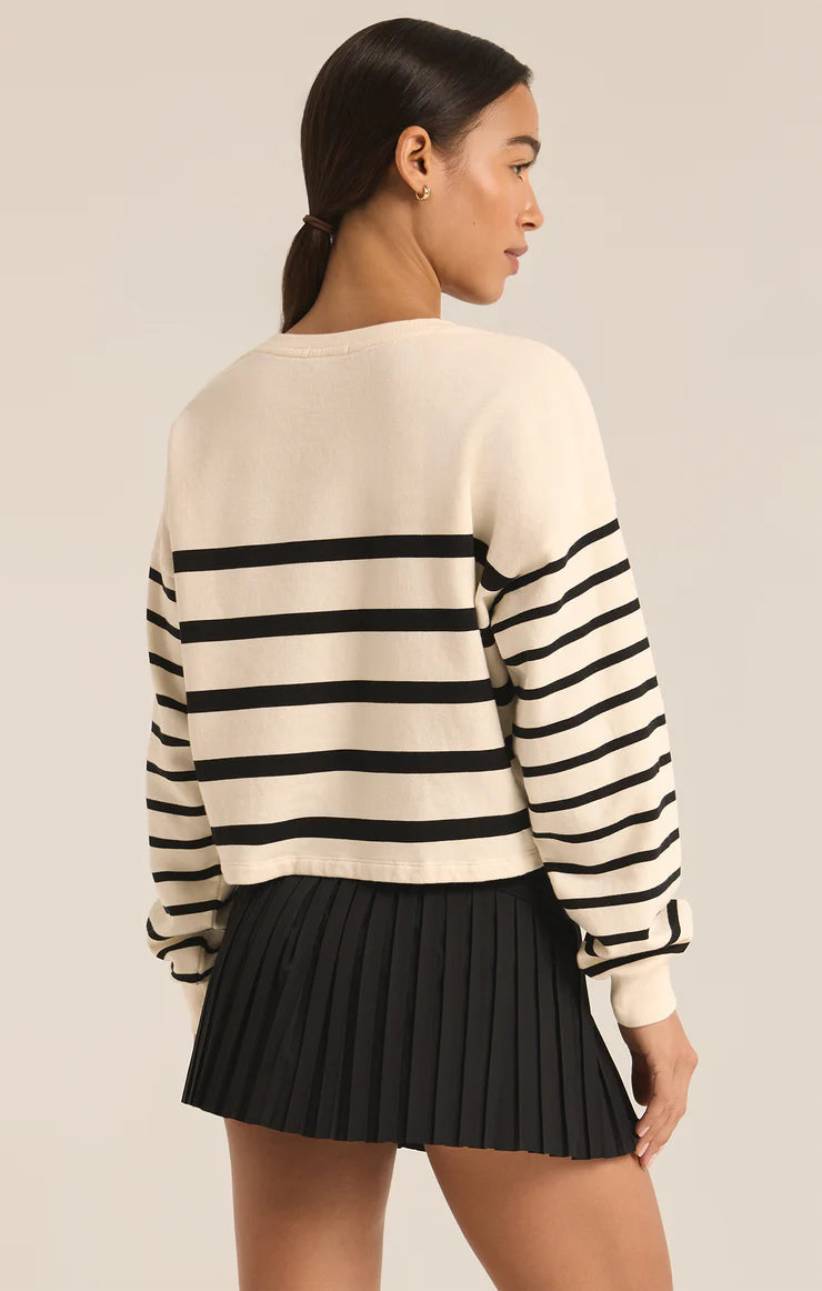 Line Up Stripe Sweatshirt - Sandstone