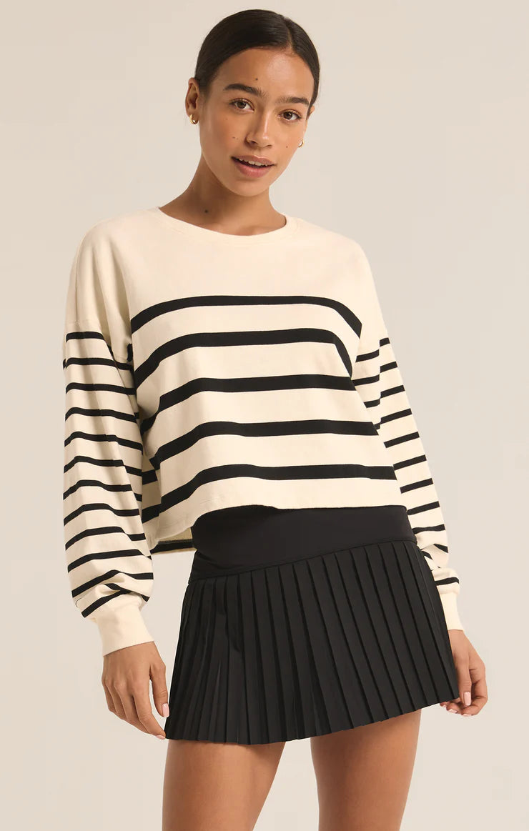 Line Up Stripe Sweatshirt - Sandstone