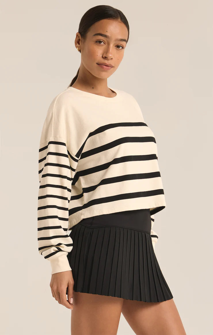 Line Up Stripe Sweatshirt - Sandstone