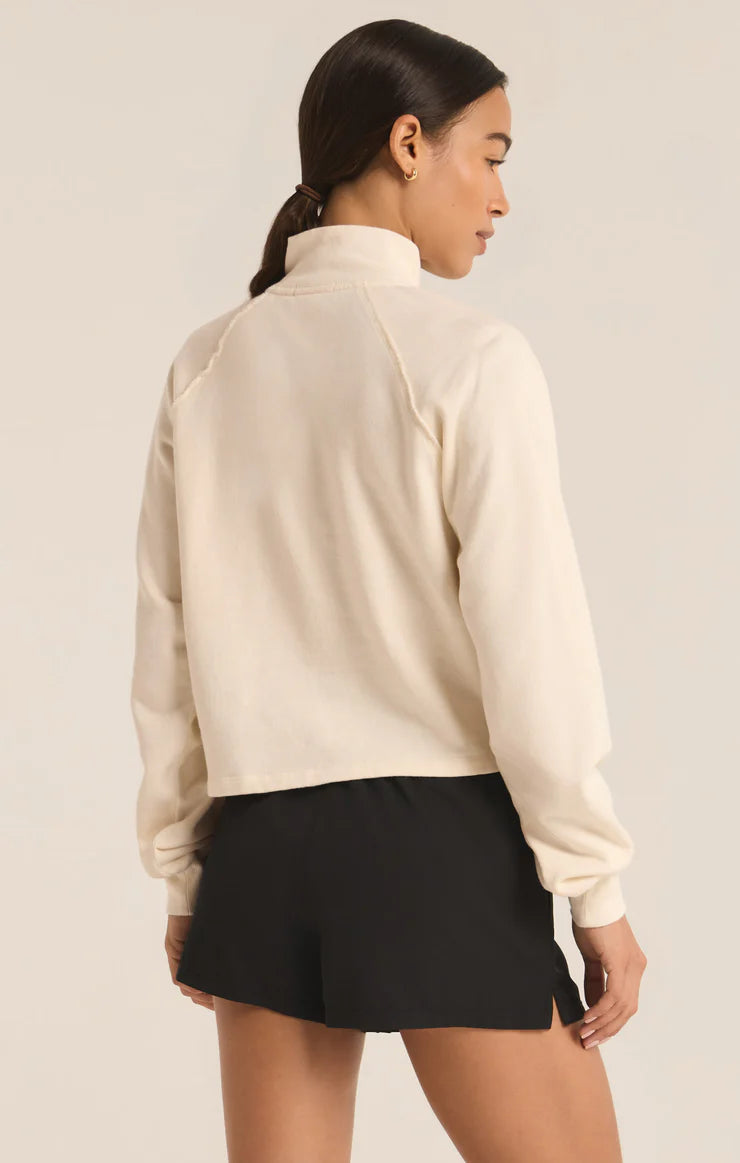 On The Run Half Zip Sweatshirt - Sandstone