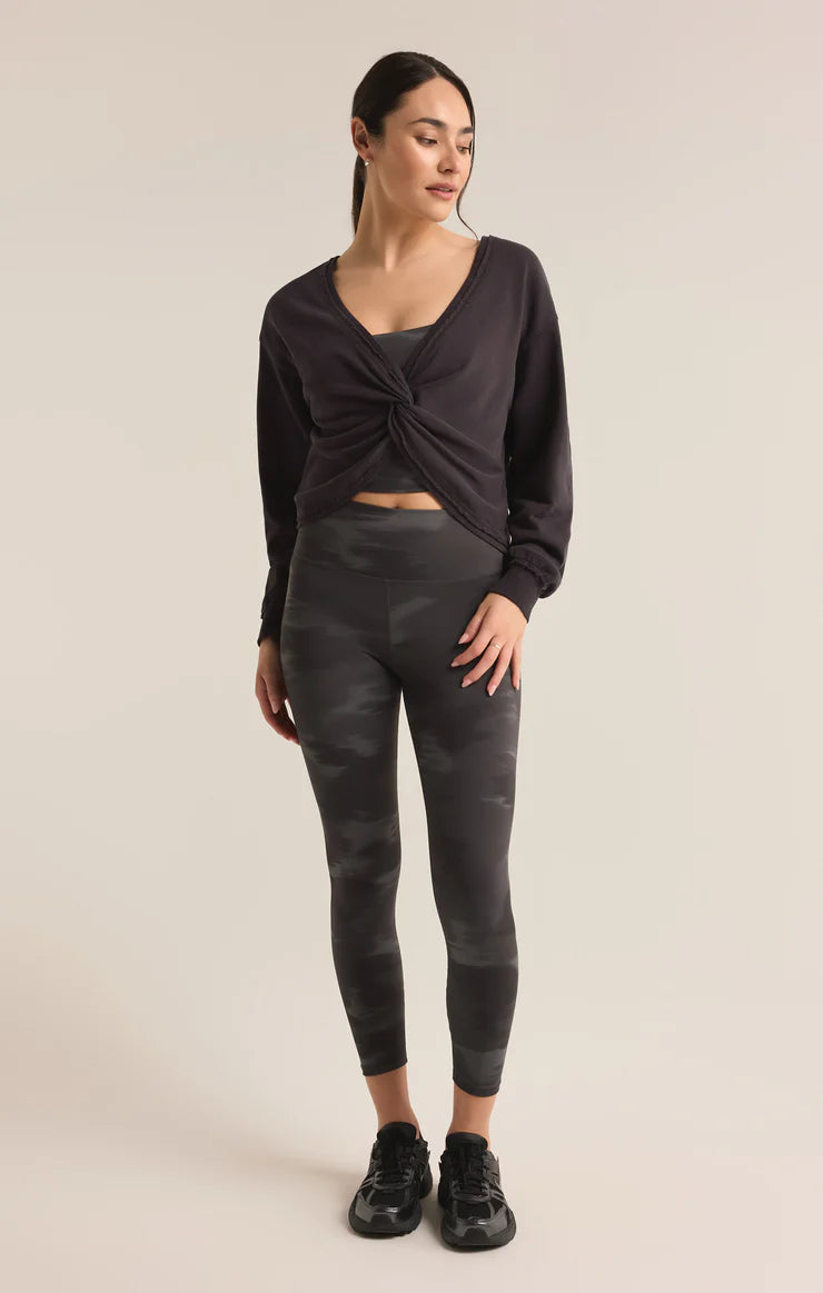 Reversible Twist Fleece Sweatshirt - Black Sand