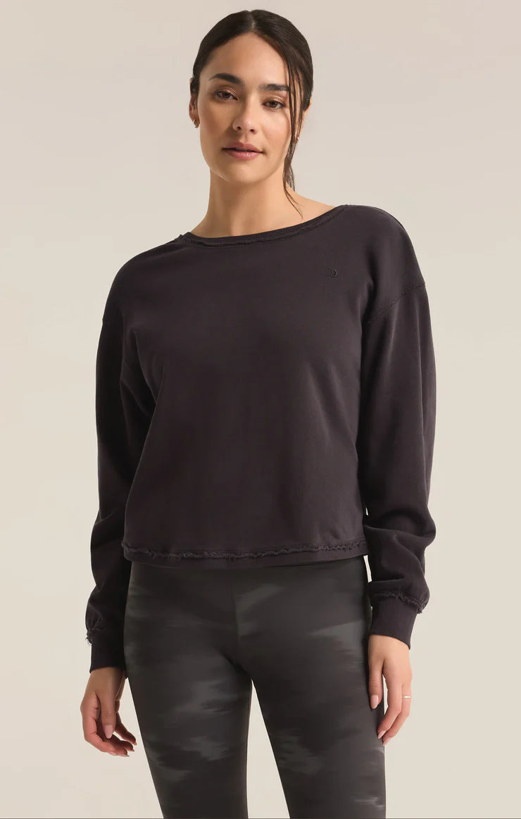 Reversible Twist Fleece Sweatshirt - Black Sand