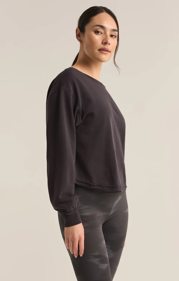 Reversible Twist Fleece Sweatshirt - Black Sand