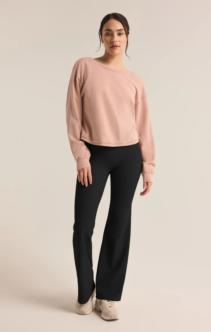 Reversible Twist Fleece Sweatshirt - Cashmere Pink