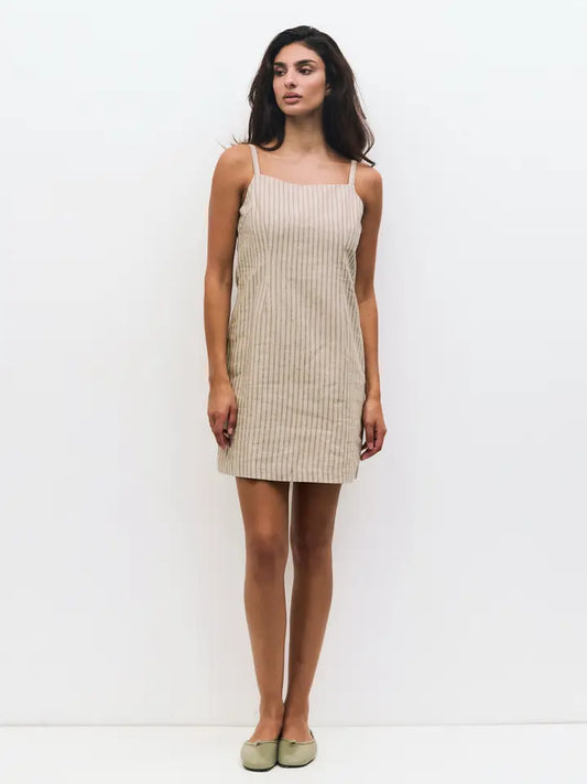 The Casey Dress - Oatmeal-Blue