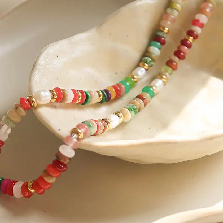 Sunny Non-Tarnish Boho Color Beaded Necklace